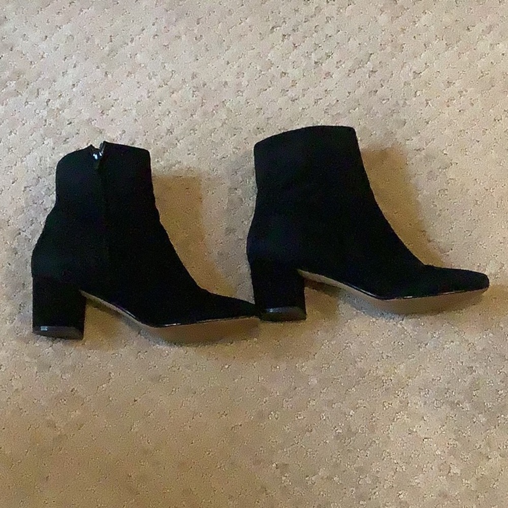 Faux Suede Black Booties